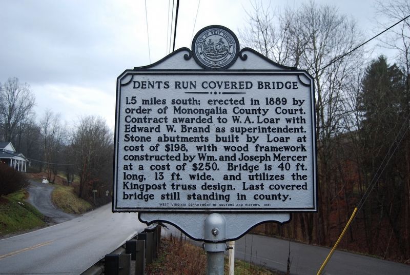 Dents Run Covered Bridge Marker image. Click for full size.