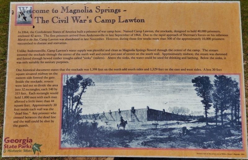 Magnolia Springs – The Civil War’s Camp Lawton Marker image. Click for full size.