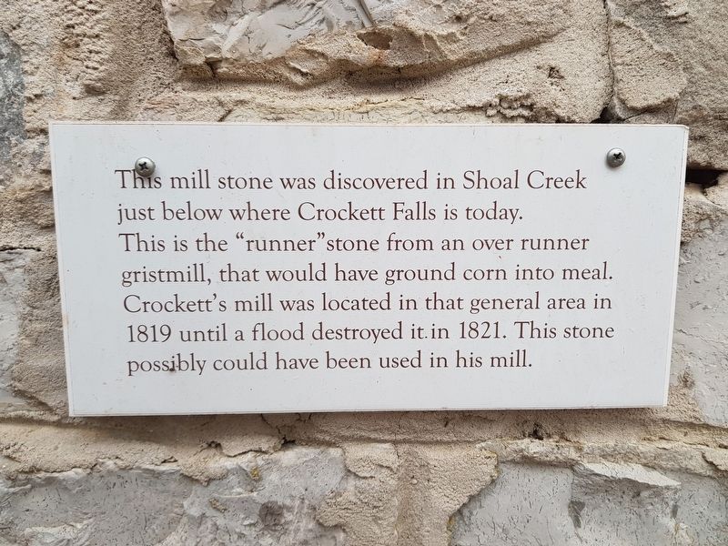 Shoal Creek Mill Stone Marker image. Click for full size.