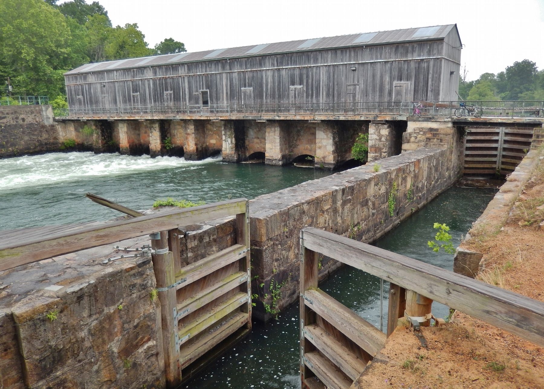 Augusta Canal 1874 Lock and Headgates (<i>beside marker</i>) image. Click for full size.