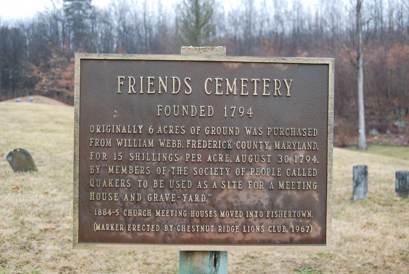 Friends Cemetery Marker image. Click for full size.