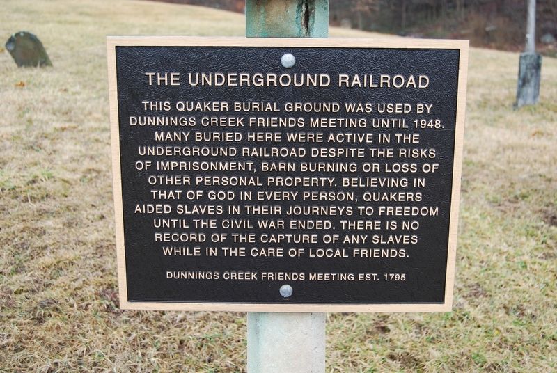 The Underground Railroad Marker. Click for full size. The Underground Railroad Marker image. Click for full size.
