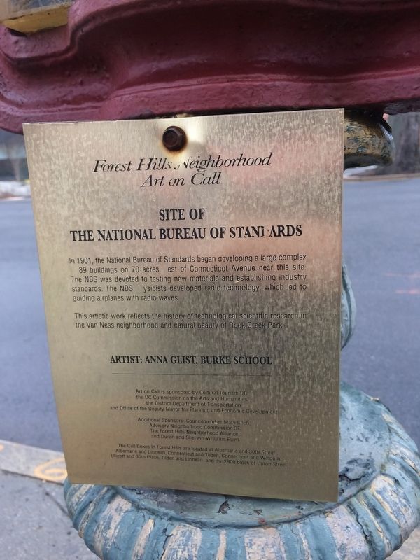 Site of the National Bureau of Standards Marker. Click for full size. Site of the National Bureau of Standards Marker image. Click for full size.