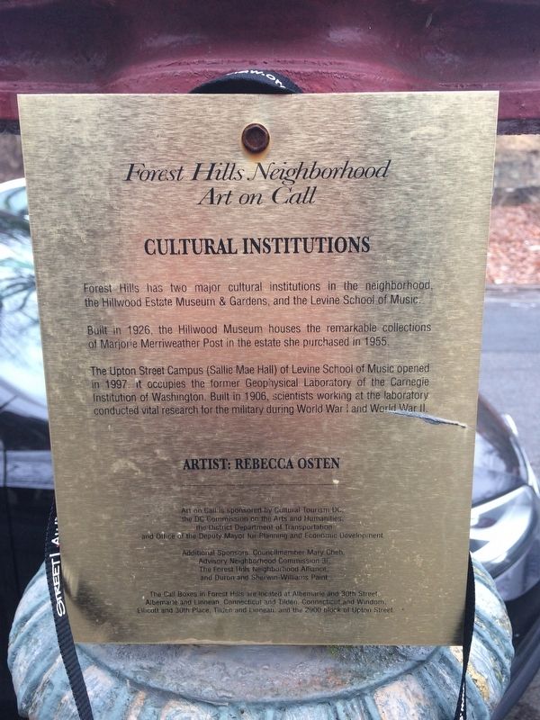 Cultural Institutions Marker. Click for full size. Cultural Institutions Marker image. Click for full size.