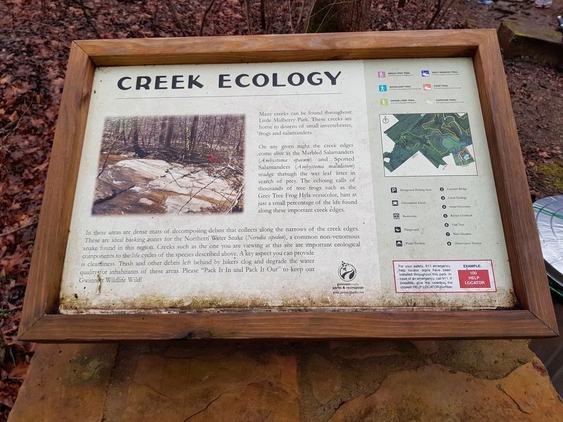 The additional, nearby Creek Ecology Marker. image. Click for full size.
