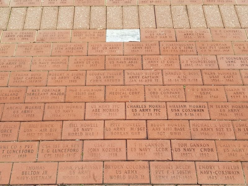 A portion of the pavers dedicated to Fayette County veterans killed in action image. Click for full size.