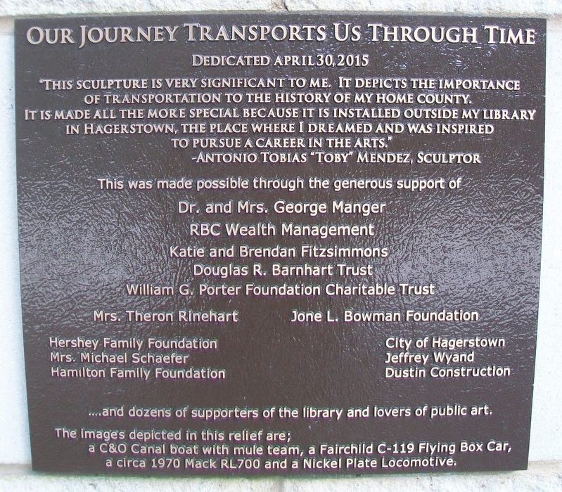 Our Journey Transports Us Through Time Marker image. Click for full size.