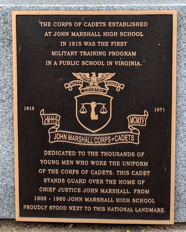 John Marshall Corps of Cadets Marker image. Click for full size.