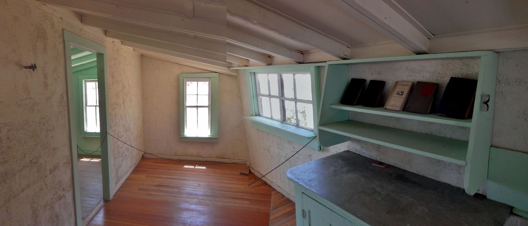 Frijole School House (<i>interior view</i>) image. Click for full size.