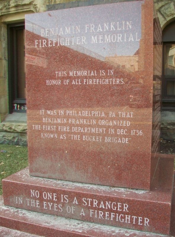 Benjamin Franklin Firefighter Memorial Dedication image. Click for full size.