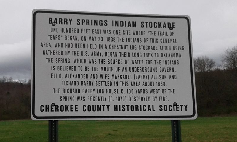 Barry Springs Indian Stockade Marker image. Click for full size.
