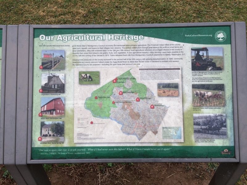 Our Agricultural Heritage Marker. Click for full size. Our Agricultural Heritage Marker image. Click for full size.