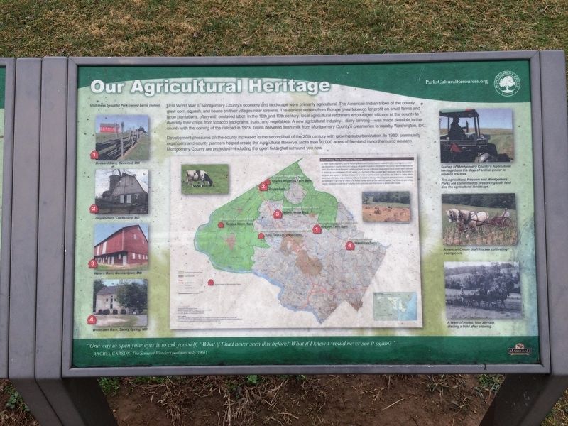Our Agricultural Heritage Marker image. Click for full size.