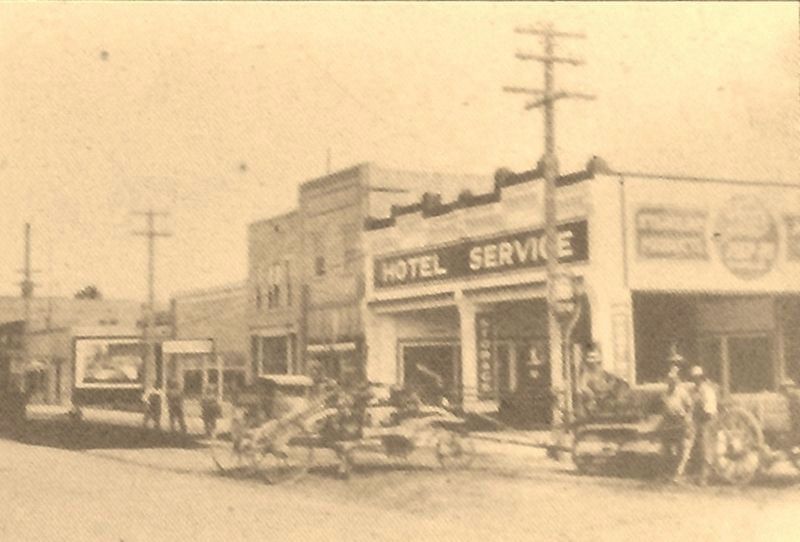 Marker detail: Hotel Service Station. ca. 1933 image. Click for full size.