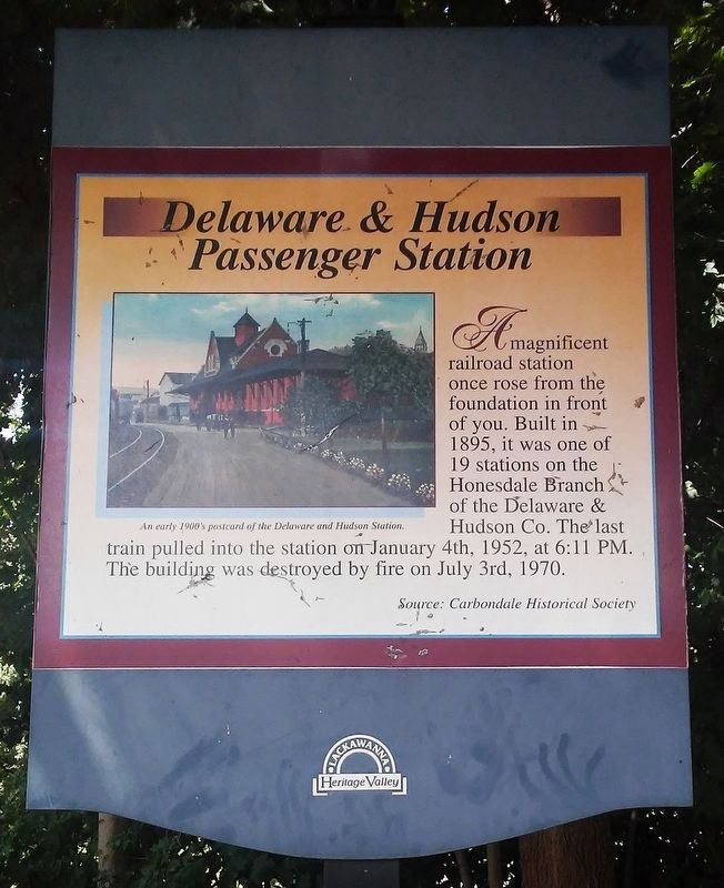 Delaware & Hudson Passenger Station Marker image. Click for full size.