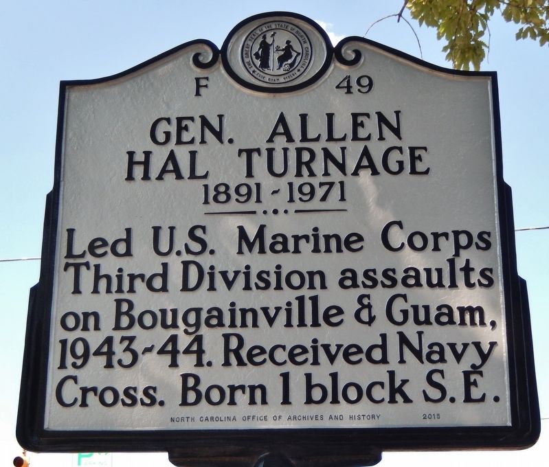 Gen. Allen Hal Turnage Marker image. Click for full size.