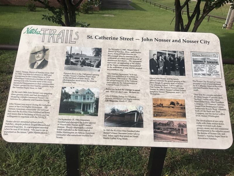 St. Catherine Street - John Nosser and Nosser City Marker image. Click for full size.