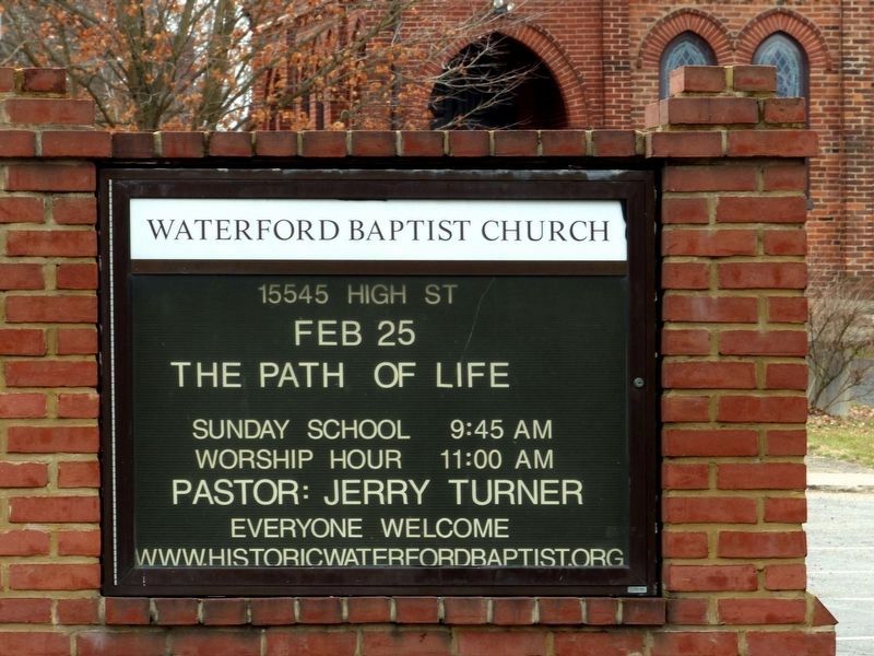 Waterford Baptist Church<br>15545 High Street. Click for full size. Waterford Baptist Church<br>15545 High Street image. Click for full size.