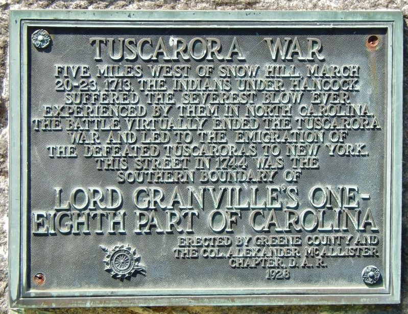 Tuscarora War Marker image. Click for full size.
