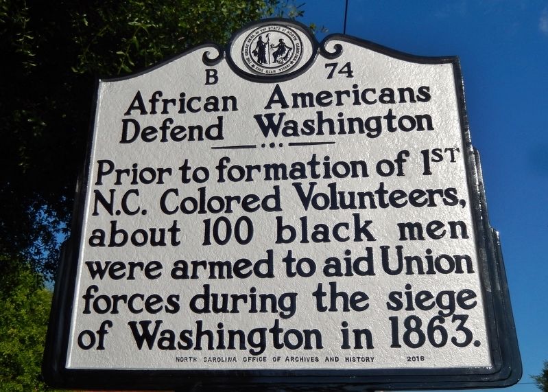African Americans Defend Washington Marker image. Click for full size.