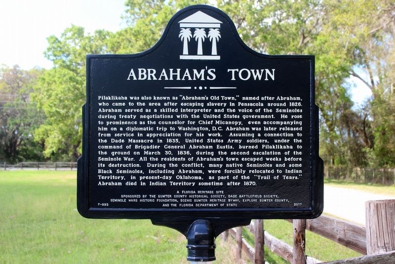 Abraham's Town side of marker image. Click for full size.