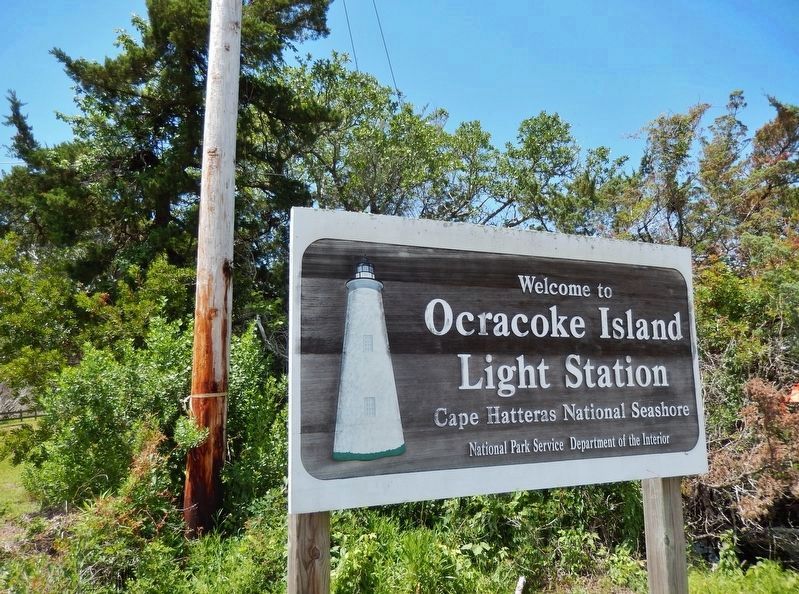 Welcome Sign by Parking Lot (<i>on Lighthouse Road</i>) image. Click for full size.