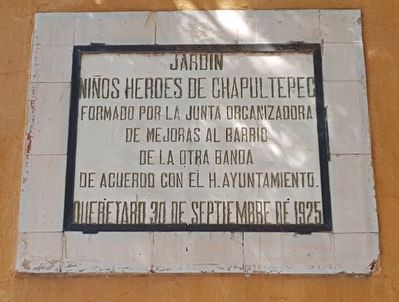 The Garden of the Children Heroes of Chapultepec Marker image. Click for full size.