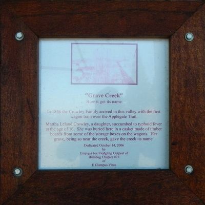 "Grave Creek" Marker. Click for full size. "Grave Creek" Marker image. Click for full size.