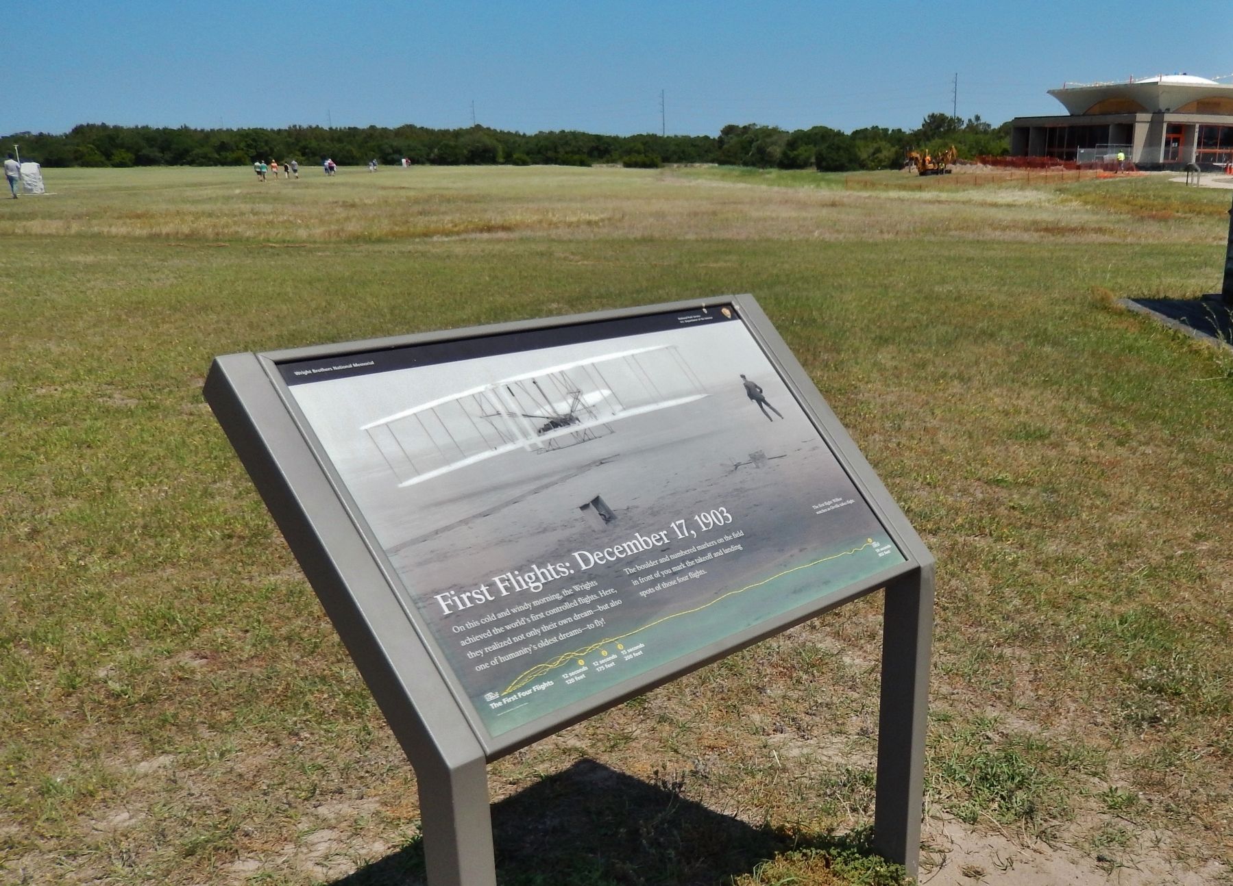 First Flights: December 17th, 1903 Marker (<i>wide view</i>) image. Click for full size.