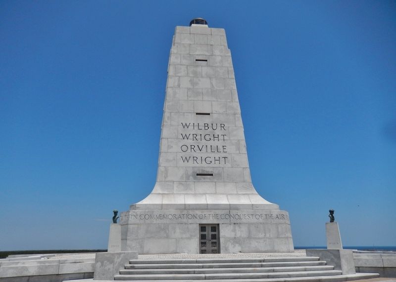 Wright Brothers Monument (<i>uphill from this marker</i>) image. Click for full size.