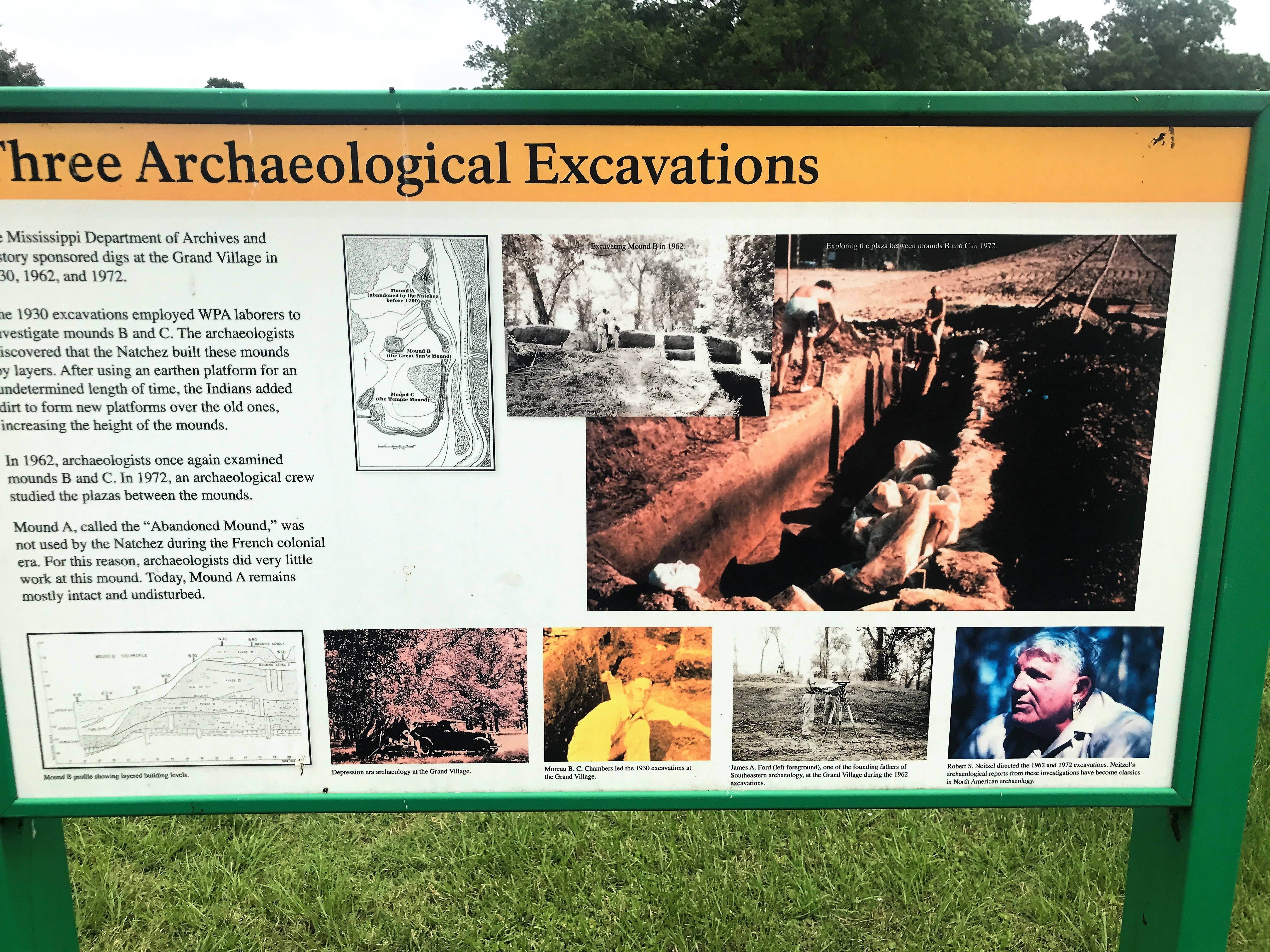 Three Archaeological Excavations Marker