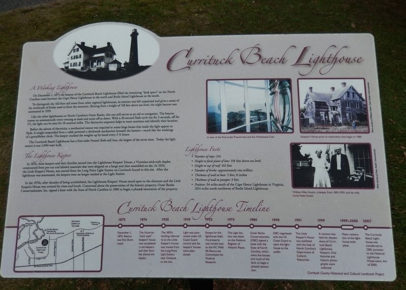 Currituck Beach Lighthouse Marker image. Click for full size.