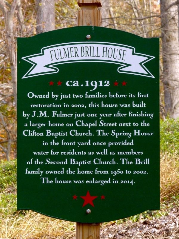 Fulmer Brill House Marker image. Click for full size.