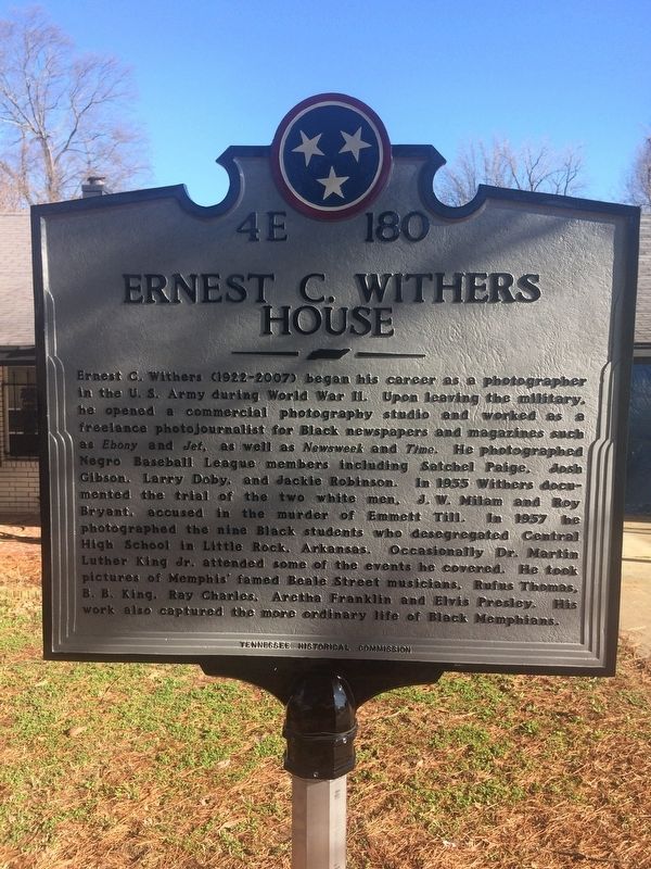 Ernest C. Withers House Marker image. Click for full size.