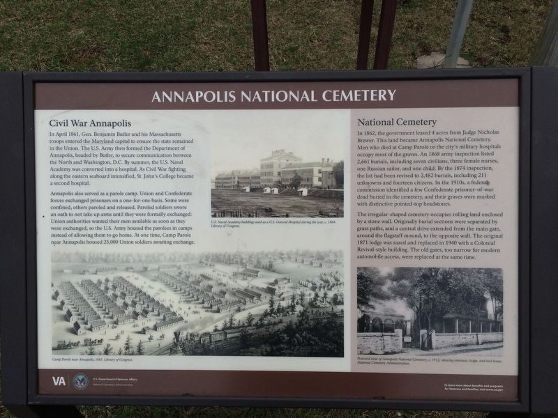 Annapolis National Cemetery Marker image. Click for full size.
