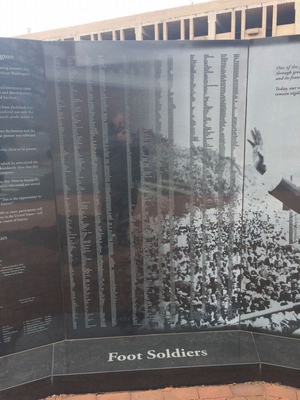 Remembering the Foot Soldiers of the March on Washington Center Plaque image. Click for full size.