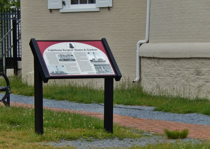 Lighthouse Keepers' Homes & Gardens Marker (<i>wide view</i>) image. Click for full size.