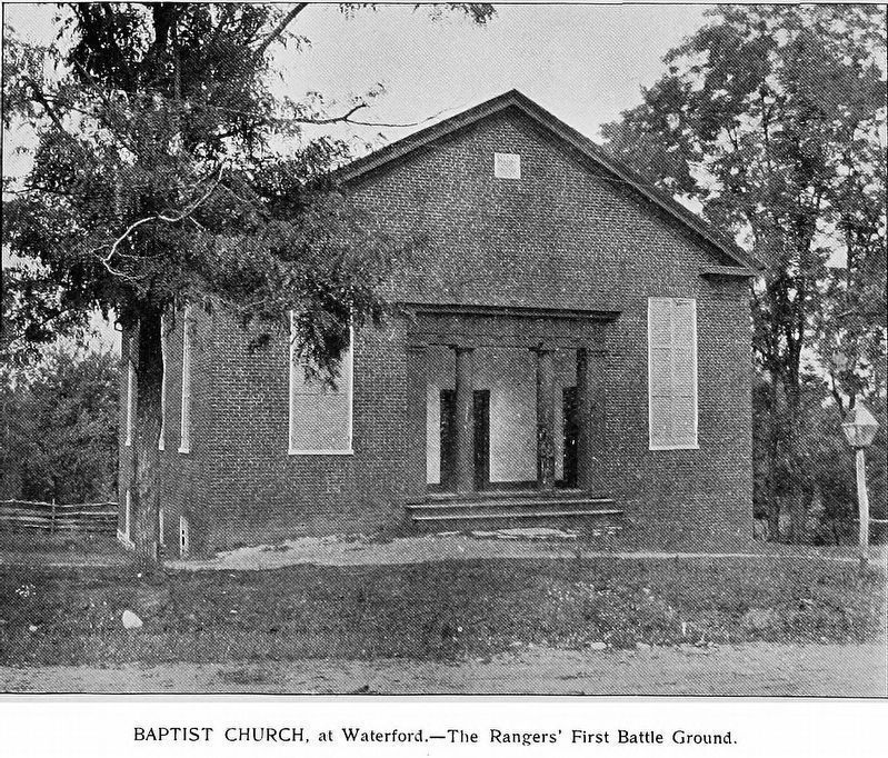 Baptist Church, at Waterford.<br>The Rangers' First Battle Ground image. Click for full size.