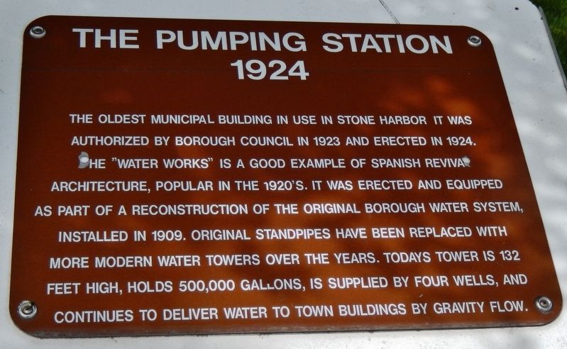 Pumping Station 1924 Marker image. Click for full size.