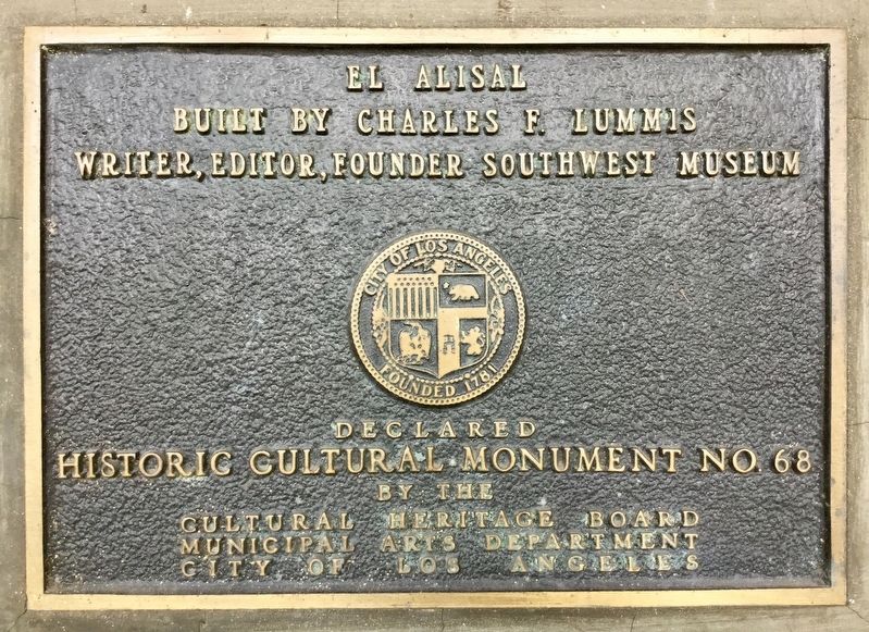 Lummis Home Marker image. Click for full size.
