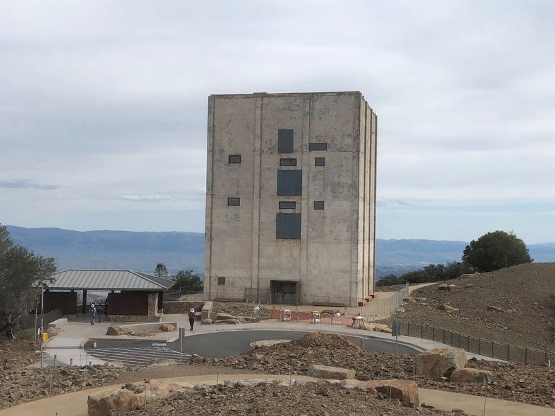 The Summit Shelter is to the left of the Mount Umunhum Radar Tower image. Click for full size.