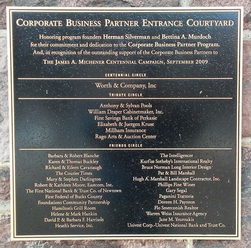 Corporate Business Partner Entrance Courtyard Marker. Click for full size. Corporate Business Partner Entrance Courtyard Marker image. Click for full size.