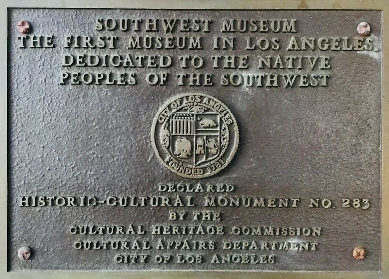 Southwest Museum Marker image. Click for full size.