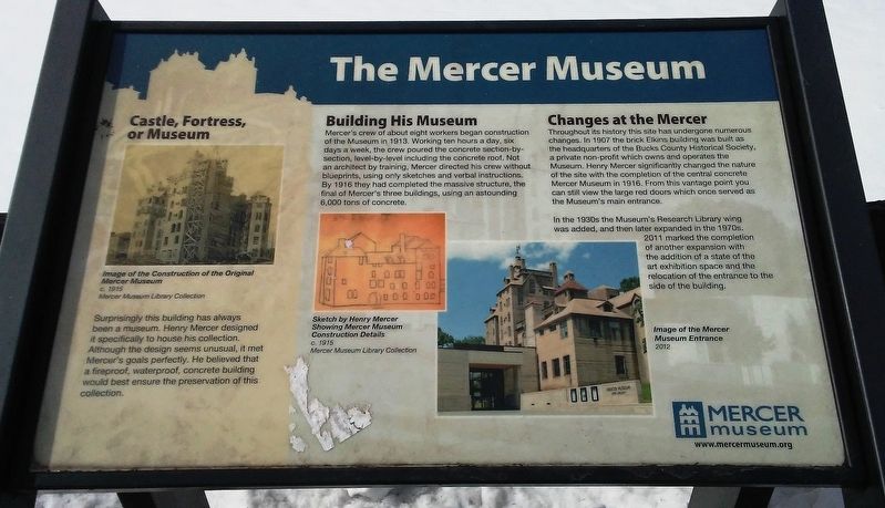 The Mercer Museum Marker image. Click for full size.
