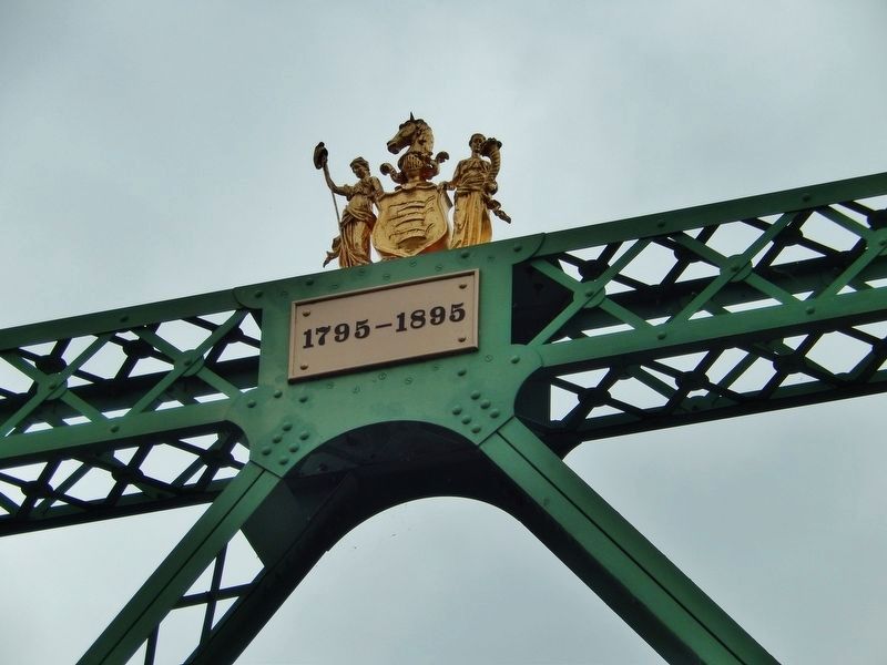 Northampton Street Bridge (<i>pier tower ornament commemorating previous ferry & bridge</i>) image. Click for full size.