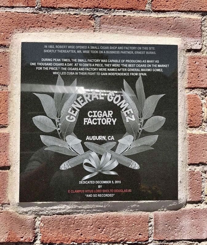 General Gomez Cigar Factory Marker image. Click for full size.