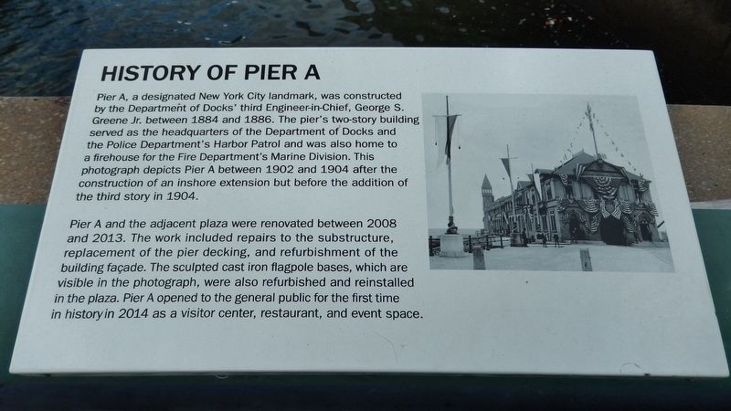 History of Pier A Marker image. Click for full size.