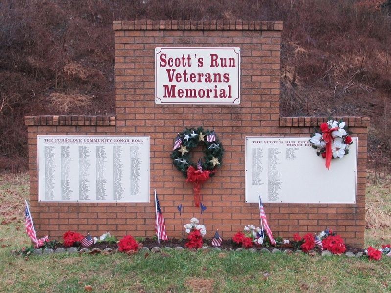 Scott’s Run Veterans Memorial. Click for full size. Scott’s Run Veterans Memorial image. Click for full size.