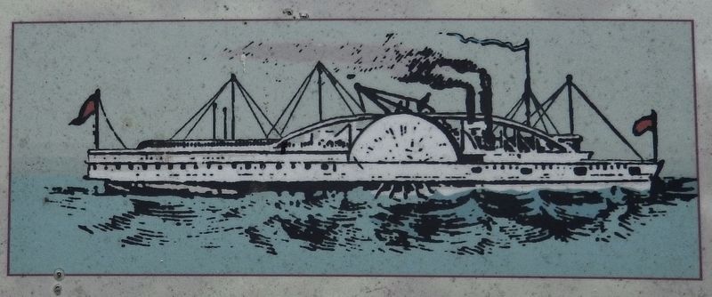 Marker detail: Paddle-wheel Steamer, <i>Mosquito</i> image. Click for full size.