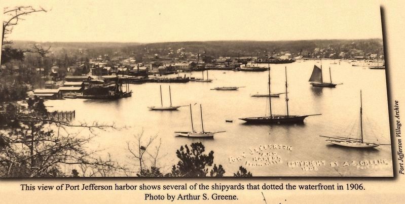 Marker detail: Port Jefferson Harbor, 1906 image. Click for full size.